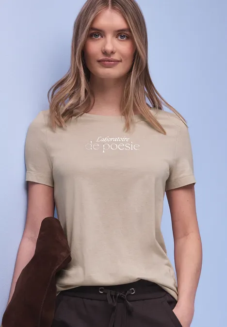 Shirt met tekst clay sand