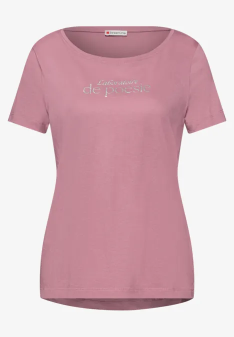 Shirt met tekst clouded blush