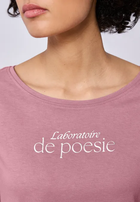 Shirt met tekst clouded blush