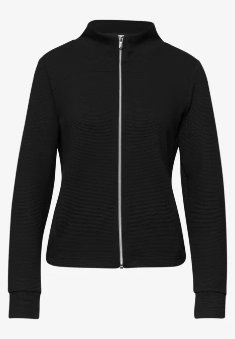 Langarm Jacke mit Turtle Neck Black