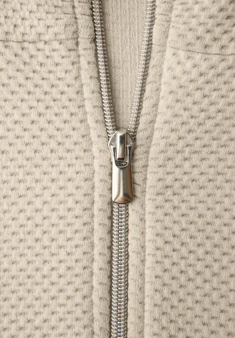 Langarm Jacke mit Turtle Neck cotton beige