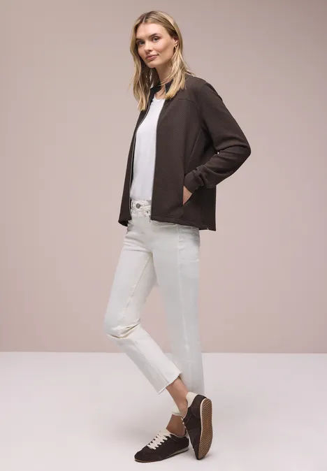 Langarm Jacke mit Turtle Neck espresso brown