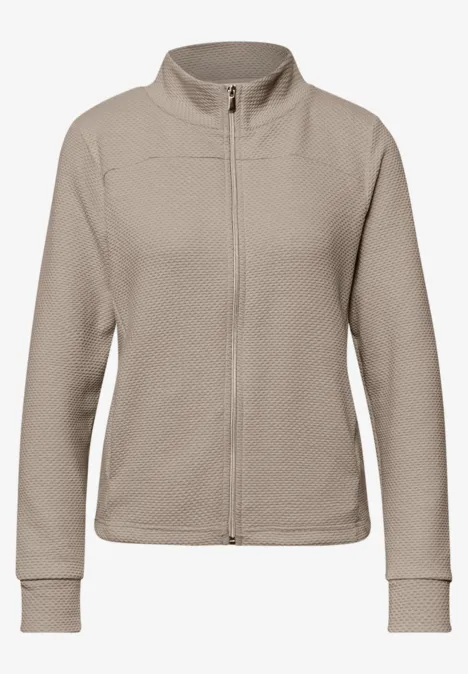 Jas met lange mouwen en schildpadhals timeless beige