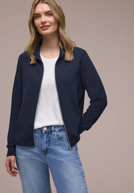 Langarm Jacke mit Turtle Neck shadowed navy