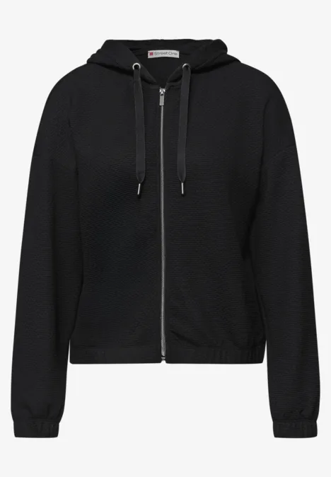 Kurze Hoodie Jacke Black