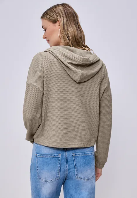 Kurze Hoodie Jacke timeless beige