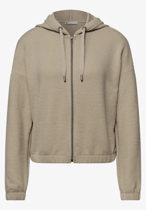 Kurze Hoodie Jacke timeless beige