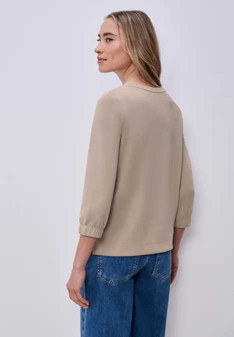 Shirt in Unifarbe morning beige