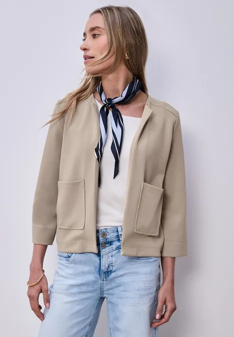 Veste look soie morning beige