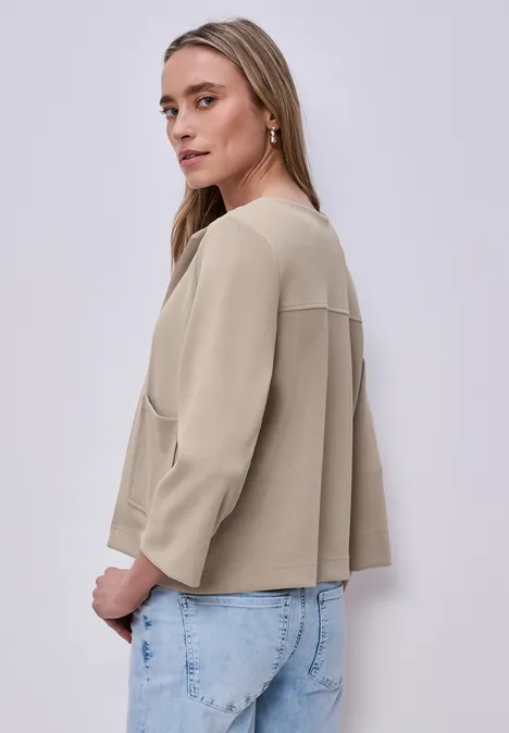 Veste look soie morning beige