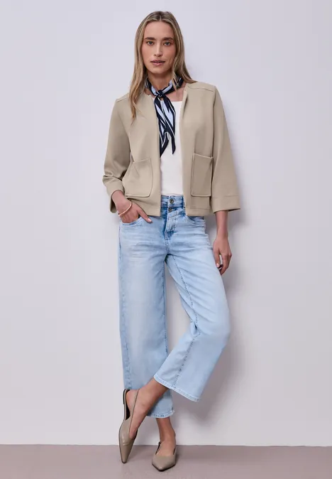 Veste look soie morning beige