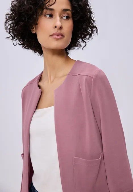 Veste look soie clouded blush