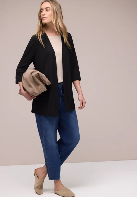 Veste à manches longues, coupe allongée Black