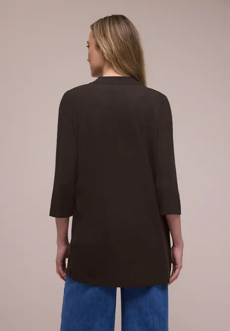 Langarm Jacke im verlängerten Schnitt espresso brown Langarm Jacke im verlängerten Schnitt espresso brown