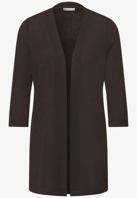 Langarm Jacke im verlängerten Schnitt espresso brown
