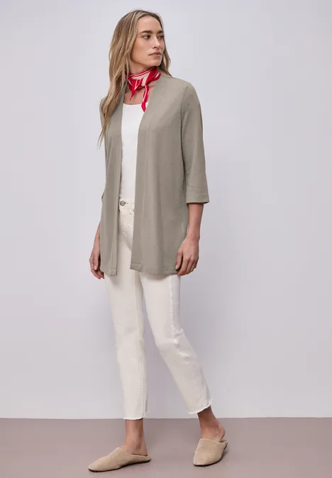 Veste à manches longues, coupe allongée timeless beige