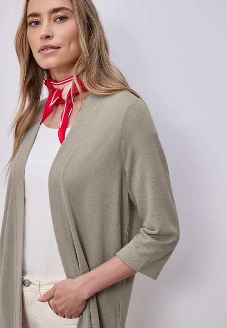 Veste à manches longues, coupe allongée timeless beige