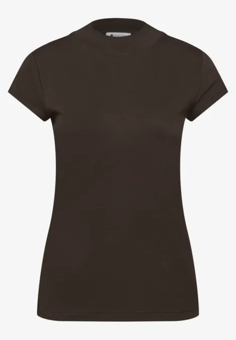 Basic Shirt mit Turtle Neck espresso brown