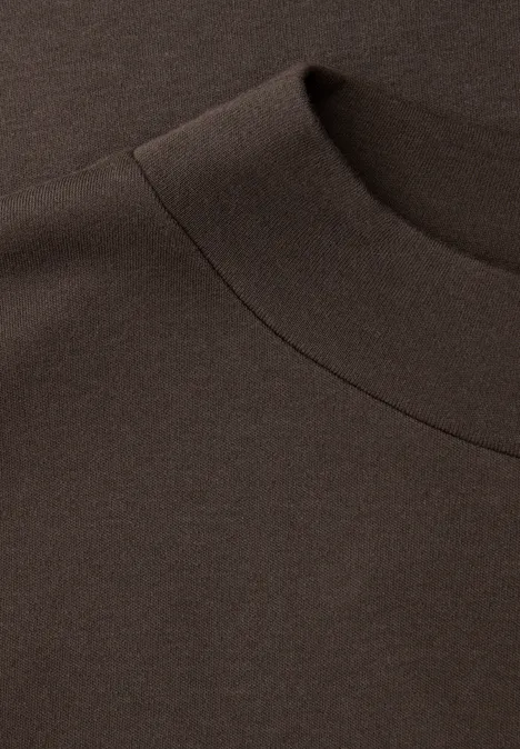 Basic Shirt mit Turtle Neck espresso brown
