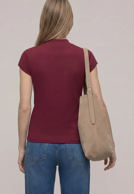 Basic Shirt mit Turtle Neck truffle red