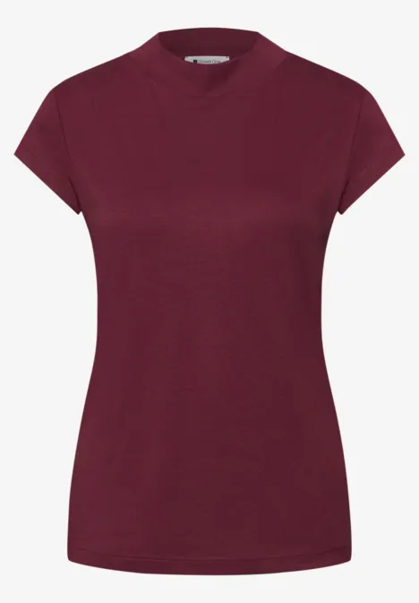 Basic Shirt mit Turtle Neck truffle red