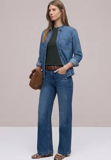 Basic Shirt mit Turtle Neck deep bound green