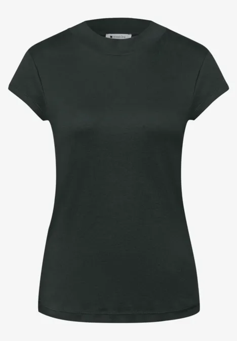 Basic Shirt mit Turtle Neck deep bound green