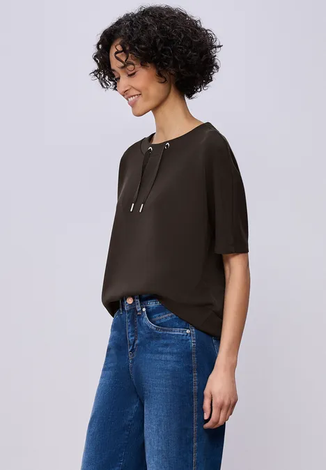 Silk-Look Shirt espresso brown