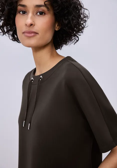 Chemise en soie espresso brown