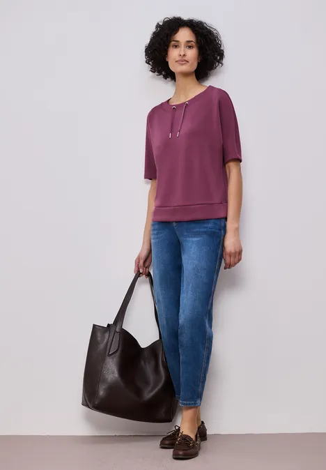 Dropped Shoulder Shirt im Silk-Look dark clouded blush