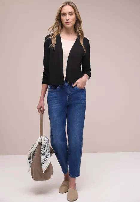 Langarm Jacke im Strick-Look Black Langarm Jacke im Strick-Look Black