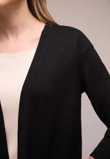 Langarm Jacke im Strick-Look Black Langarm Jacke im Strick-Look Black