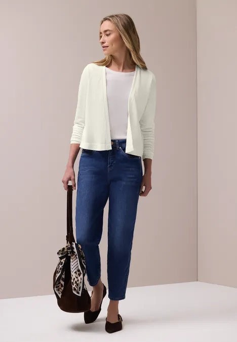 Veste à manches longues en look tricot off white