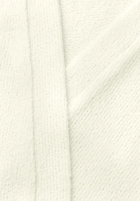 Veste à manches longues en look tricot off white