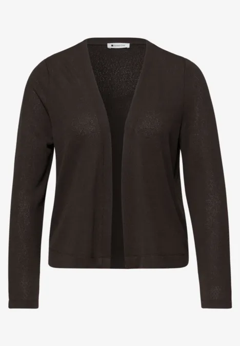 Veste à manches longues en look tricot espresso brown