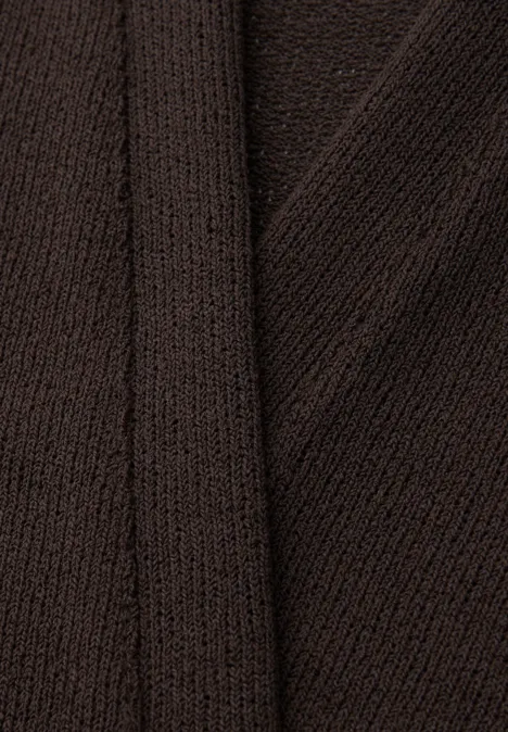Veste à manches longues en look tricot espresso brown