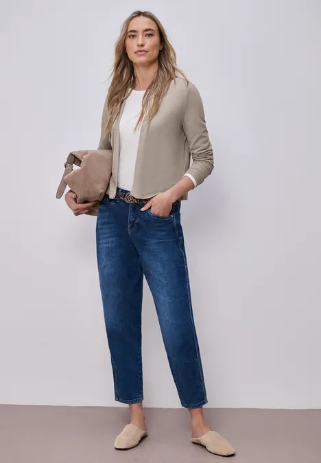 Veste à manches longues en look tricot timeless beige