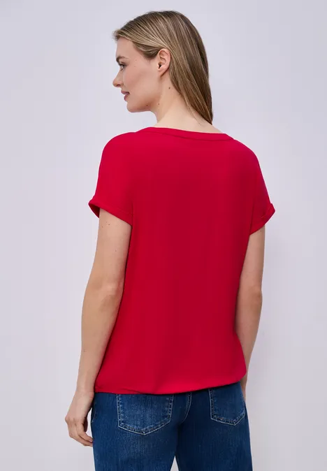 T-Shirt mit Split Neck und Frontprint salsa red T-Shirt mit Split Neck und Frontprint salsa red