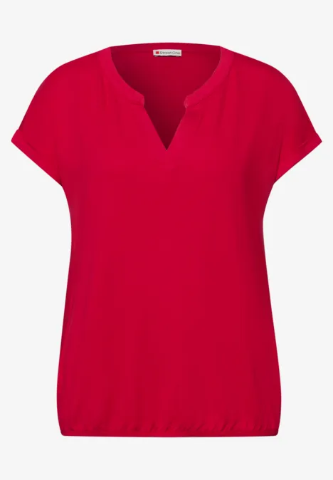 T-Shirt mit Split Neck und Frontprint salsa red T-Shirt mit Split Neck und Frontprint salsa red