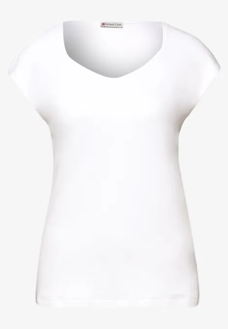 T-shirt sans manches avec encolure en diamant White