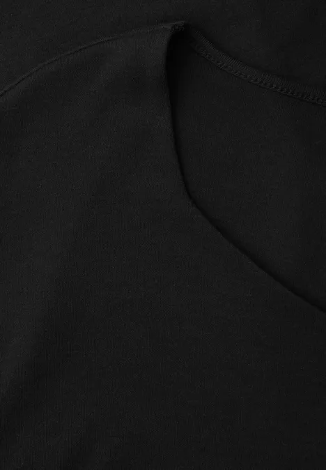 Koszulka bez rękawów z dekoltem z diamencikami Black