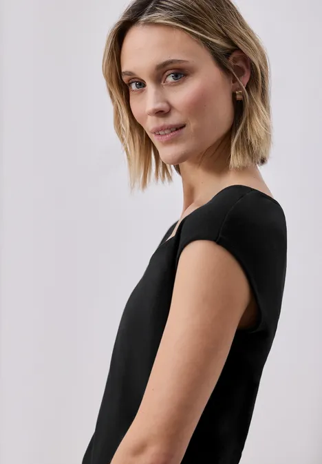 Koszulka bez rękawów z dekoltem z diamencikami Black