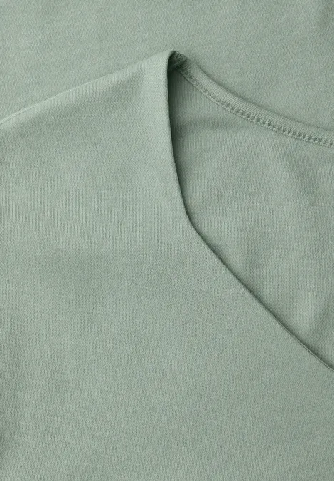 Ärmelloses Shirt mit Diamantausschnitt dark serene green