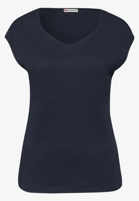 Ärmelloses Shirt mit Diamantausschnitt shadowed navy