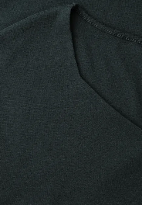 Ärmelloses Shirt mit Diamantausschnitt deep bound green