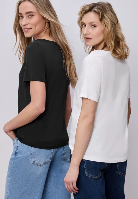 Basic T-Shirt mit Kurzarm im 2er-Pack white/black Basic T-Shirt mit Kurzarm im 2er-Pack white/black