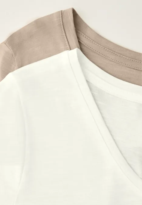 T-shirts basiques en pack de 2 off white/cotton beige