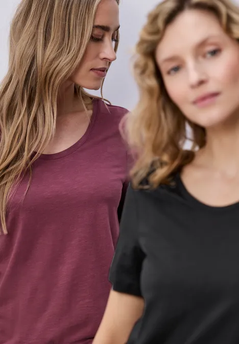 Basic T-Shirt mit Kurzarm im 2er-Pack black/dark clouded blush Basic T-Shirt mit Kurzarm im 2er-Pack black/dark clouded blush