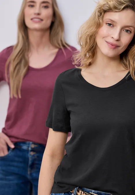 Basic T-Shirt mit Kurzarm im 2er-Pack black/dark clouded blush Basic T-Shirt mit Kurzarm im 2er-Pack black/dark clouded blush