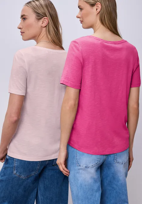Basic T-Shirt mit Kurzarm im 2er-Pack magenta dream/minimal rose Basic T-Shirt mit Kurzarm im 2er-Pack magenta dream/minimal rose